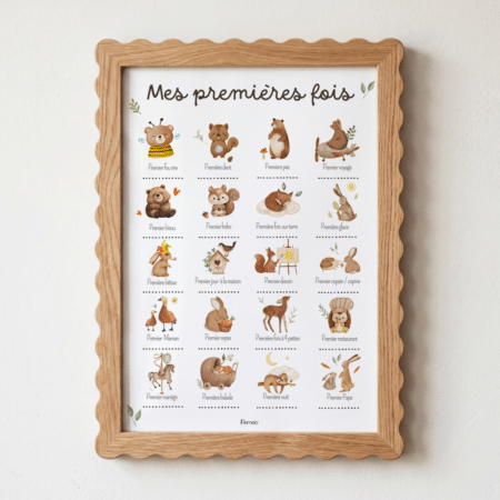 Affiche bébé Mes Premières Fois – Woodland